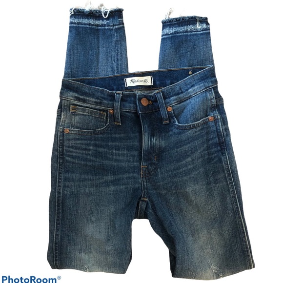 Madewell 9” high rise distressed skinny jeans 24 - Picture 1 of 6